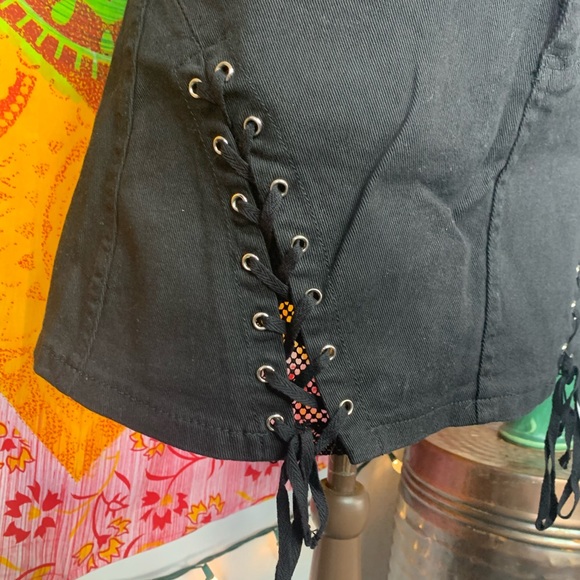 Black denim mini skirt - Picture 4 of 5